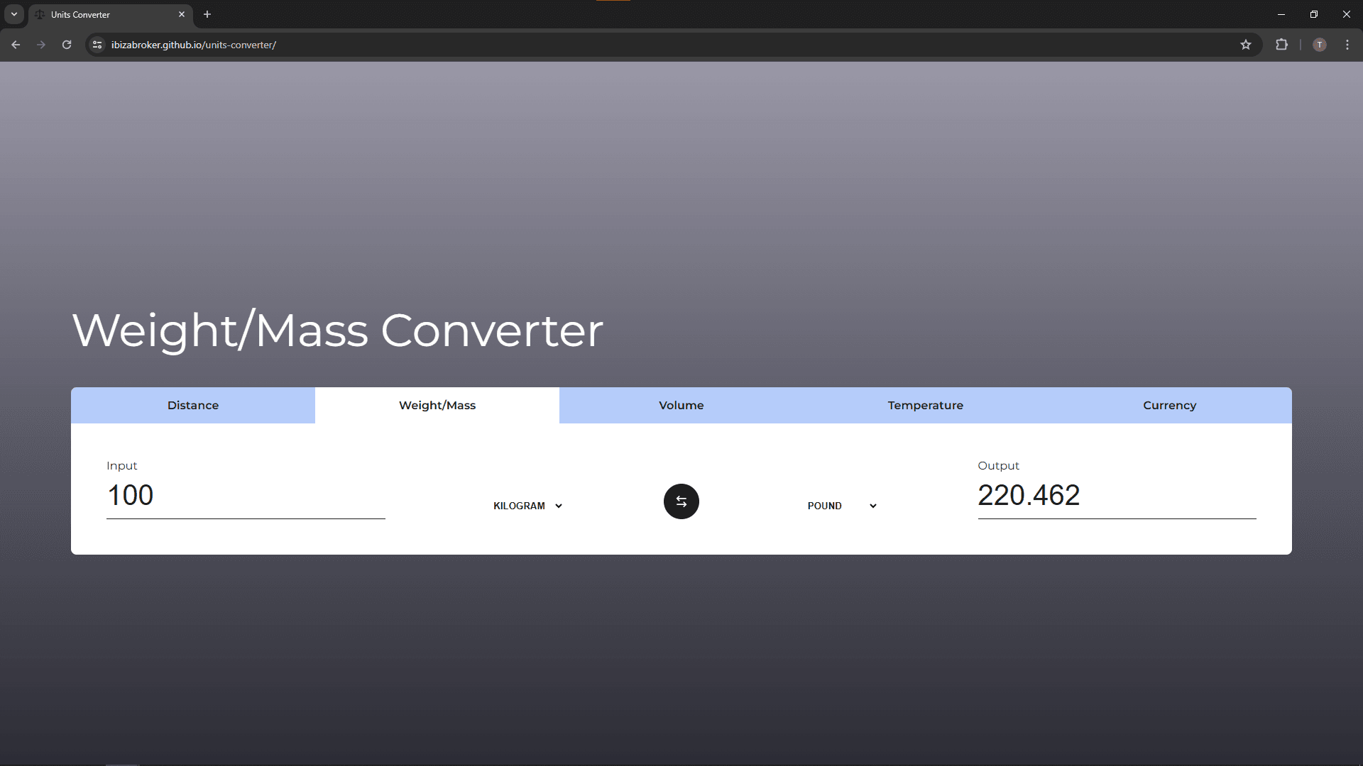 Units Converter