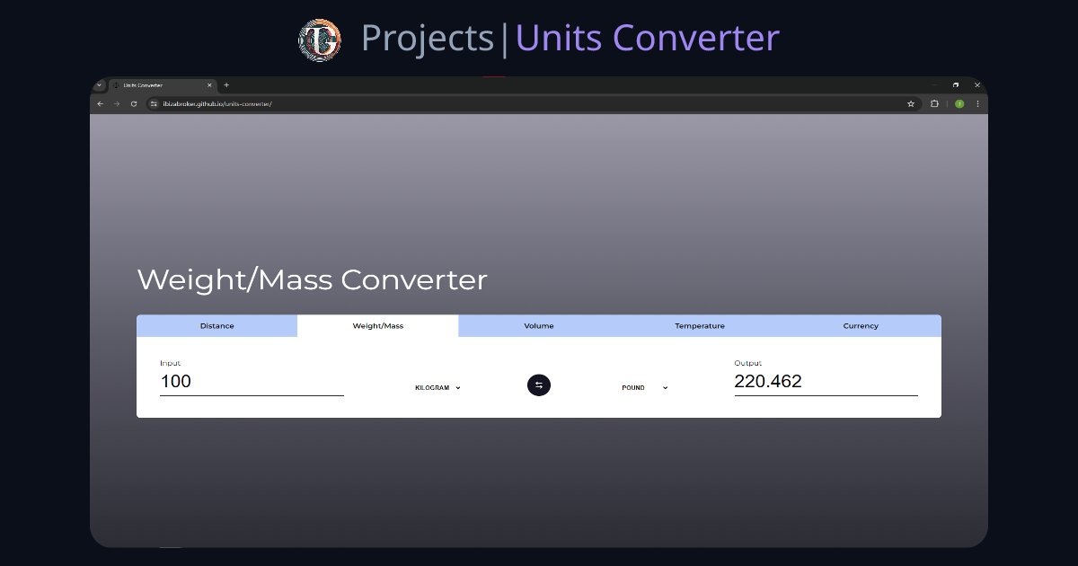 Units Converter | Projects
